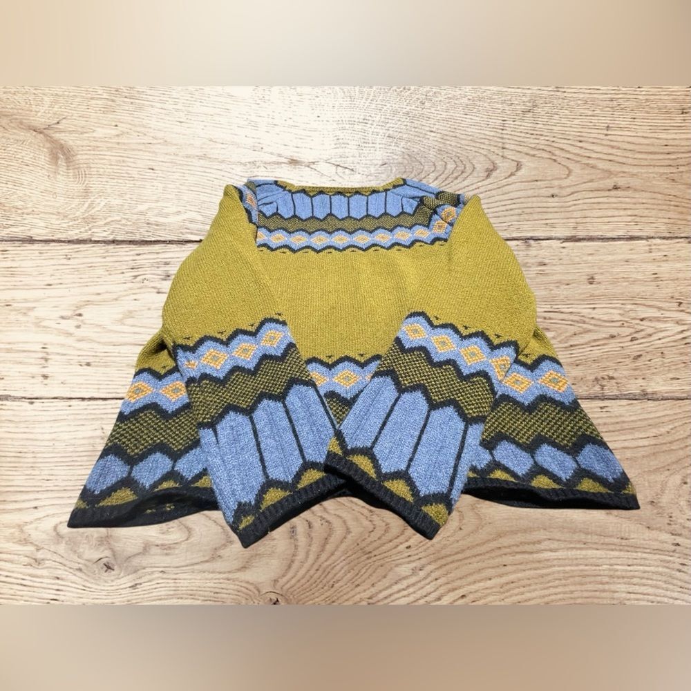 Geometric Patterned Sweater - Multi colored knit Wool‎ jumper sweater XL